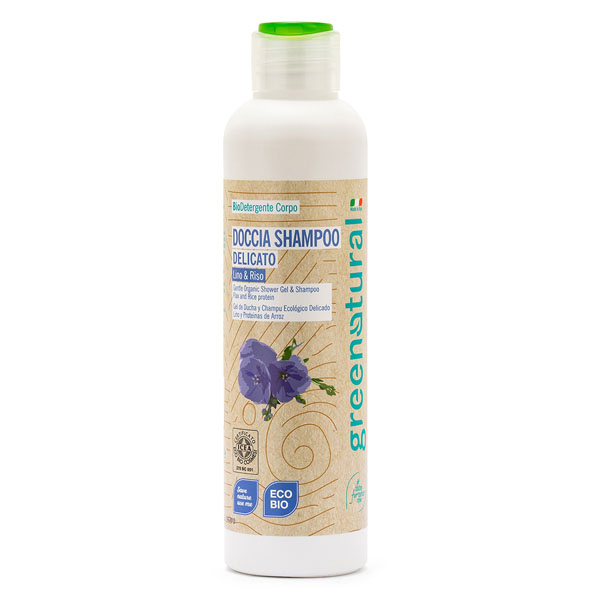 Doccia Shampoo delicato eco-bio al Lino e proteine da Riso 250 ml.