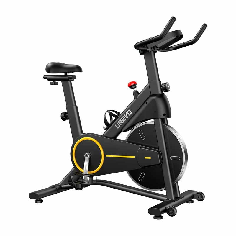 Cyclette UREVO T1 (Nero e Giallo) - Ideale per Allenamento Indoor