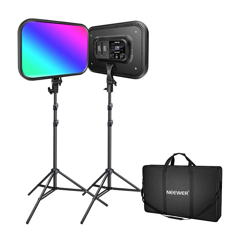Kit 2 Lampade LED Neewer RGB168 RGB, 60W Ciascuna, 2500-8500K