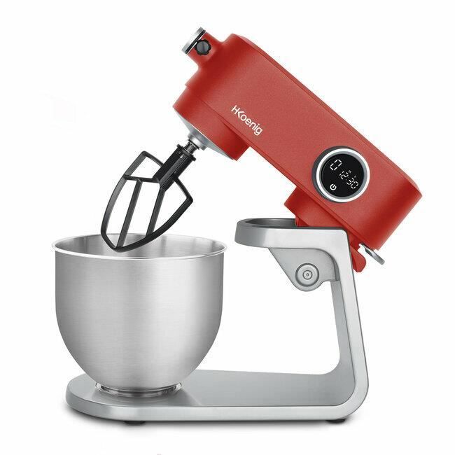 Robot da cucina - HKoeNIG - KM124 - 5L - 8 velocit� - Rosso opaco e argento