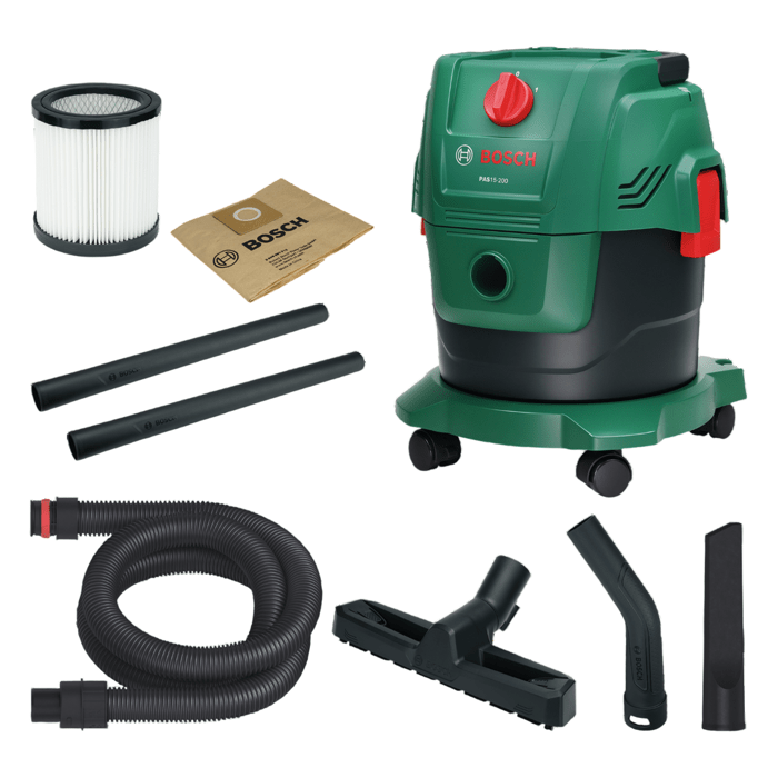 Aspirapolvere universale a traino BOSCH PAS 15-200 - 1200W - 30 l/s - Serbatoio 15L - 200 mbar