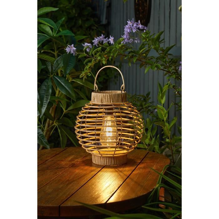 Lanterna solare - SMART GARDEN - Terra - LED bianco caldo - 5 lumen - Beige naturale - Plastica - 23 x 22,5 cm