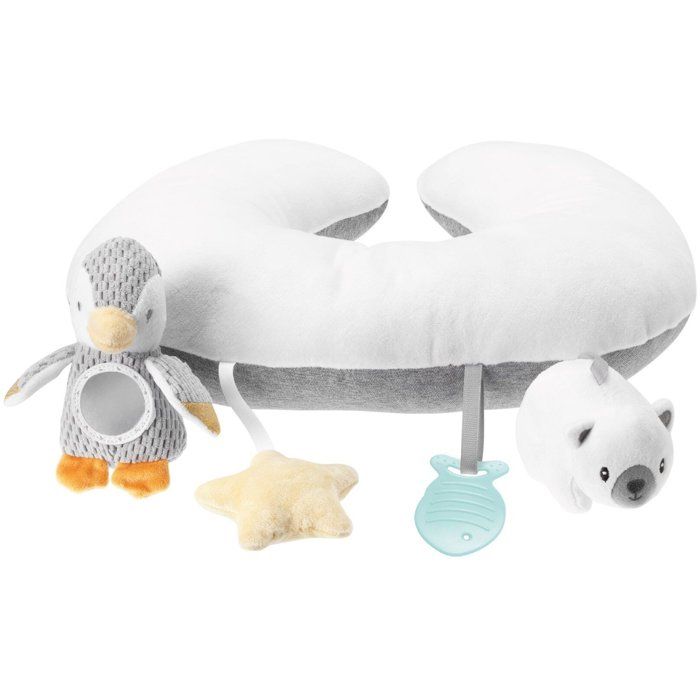 Cuscino interattivo morbido - NUBY - Tummy Time - Grigio / Bianco