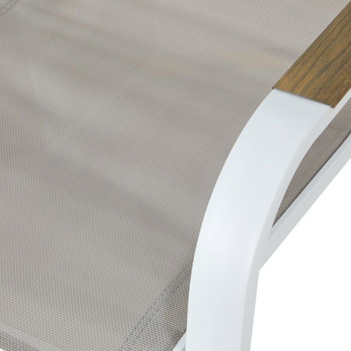 Set di 4 sedie da giardino per pranzo - VIANEA - Alluminio e textilene - 52 x 64,5 x 86,5 cm