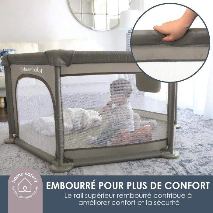 Explore Park - DREAMBABY - 6 lati con base in tessuto e struttura imbottita - � 1,40 m - H 70 cm - Tortora