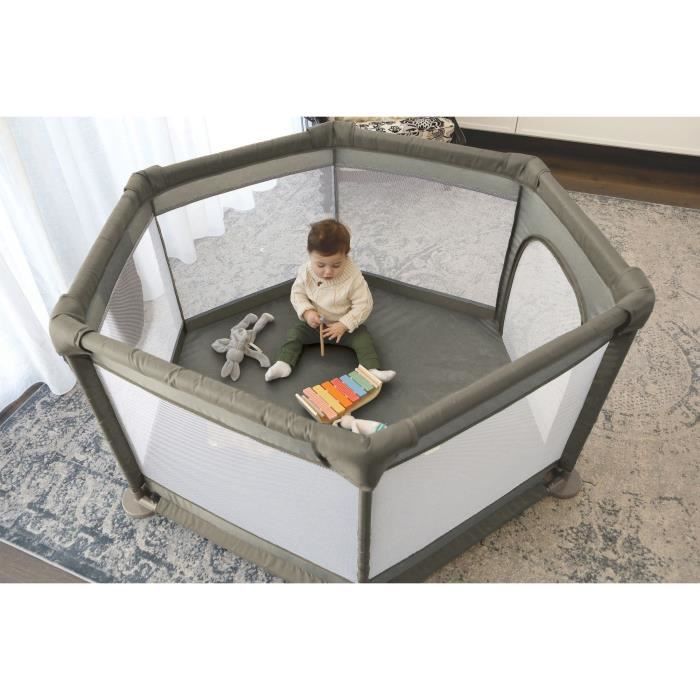 Explore Park - DREAMBABY - 6 lati con base in tessuto e struttura imbottita - � 1,40 m - H 70 cm - Tortora