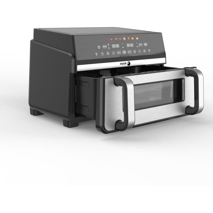 Friggitrice senza olio FAGOR - Airfryer FG10AF - Capacit� 11L - Doppia vasca da 5,5L - Divisore rimovibile - 2200W