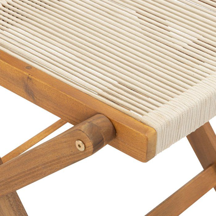 Set di 2 sedie pieghevoli da giardino - AWANA - Legno di acacia certificato FSC - Corda intrecciata - 52 x 48 x 85 cm