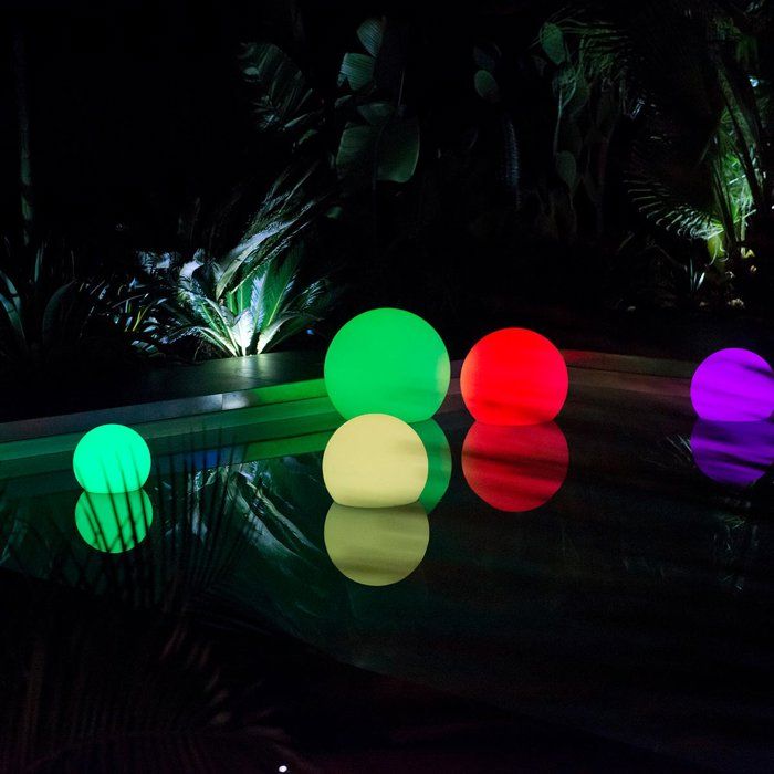 LUMISKY - Sfera luminosa a LED senza fili galleggiante - dimmerabile multicolore BOBBY - �50cm con telecomando e base a induzione