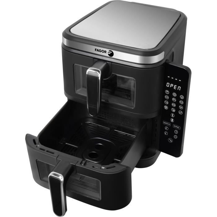 Friggitrice senza olio FAGOR - Airfryer FGD11 - Capacit� 11L - Doppie vasche 5,5 L - 12 programmi di cottura - 2800W