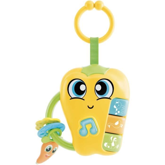Pepper - Sonaglio elettronico - CAROTINA BABY - Suoni e melodie allegre, anelli per la dentizione