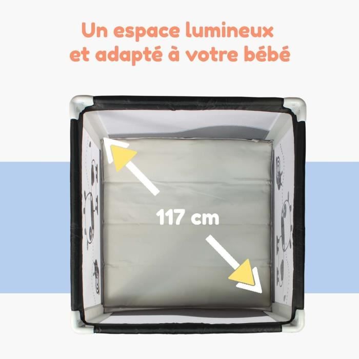 BAMBISOL - Box per bambini pieghevole 90 x 90 cm - Area giochi, borsa per il trasporto