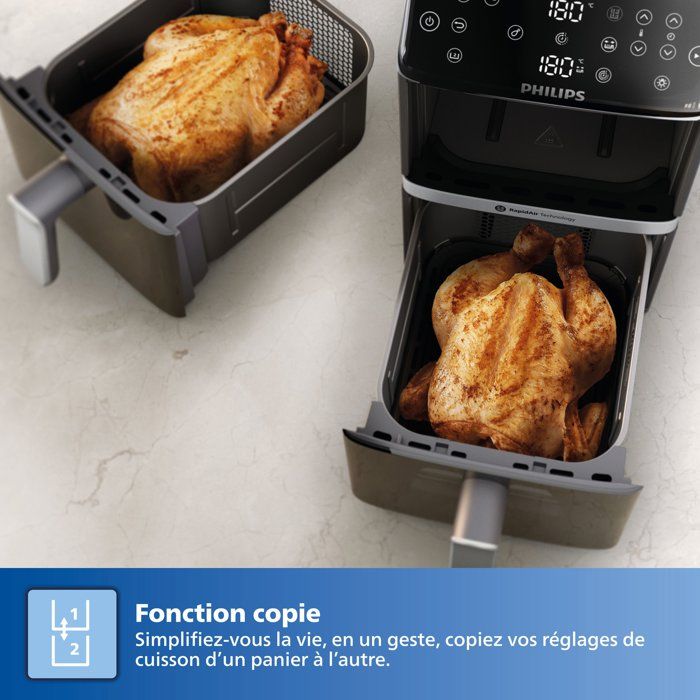 Friggitrice ad aria PHILIPS - Serie 4000 Vertical Duo NA461/00 - Capacit� 10 litri - Doppio serbatoio - 2750 W