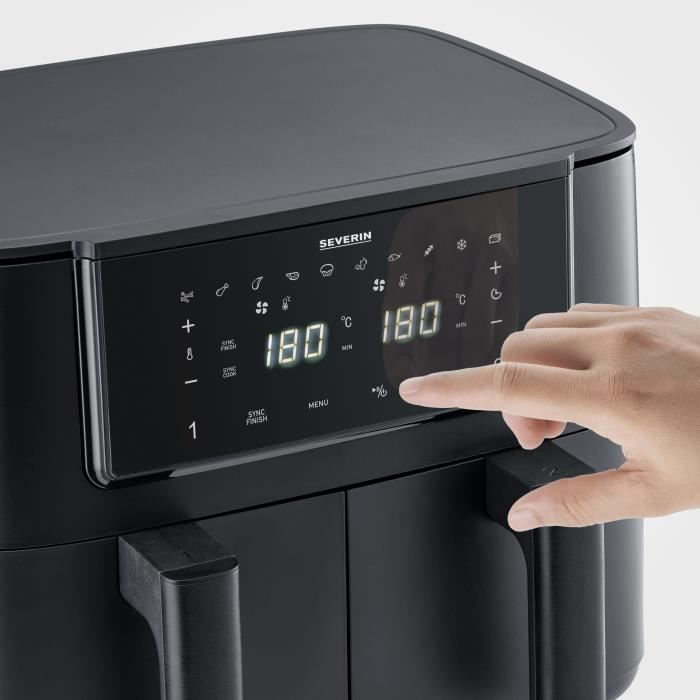 Friggitrice ad aria SEVERIN FR2463 - Capacit� 8 l - Doppia vasca - 10 programmi - 2600 W