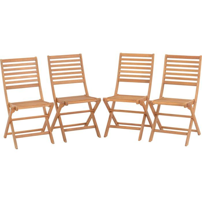 Set di 2 sedie da giardino pieghevoli in acacia FSC - 47 x 57,5 x H.89,5 cm