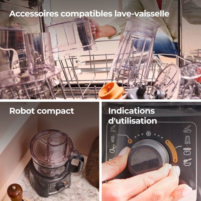 Robot multifunzione KENWOOD FDP31.020GY - 2 velocit� + Pulse - 800W - vasca 2,1L + accessori
