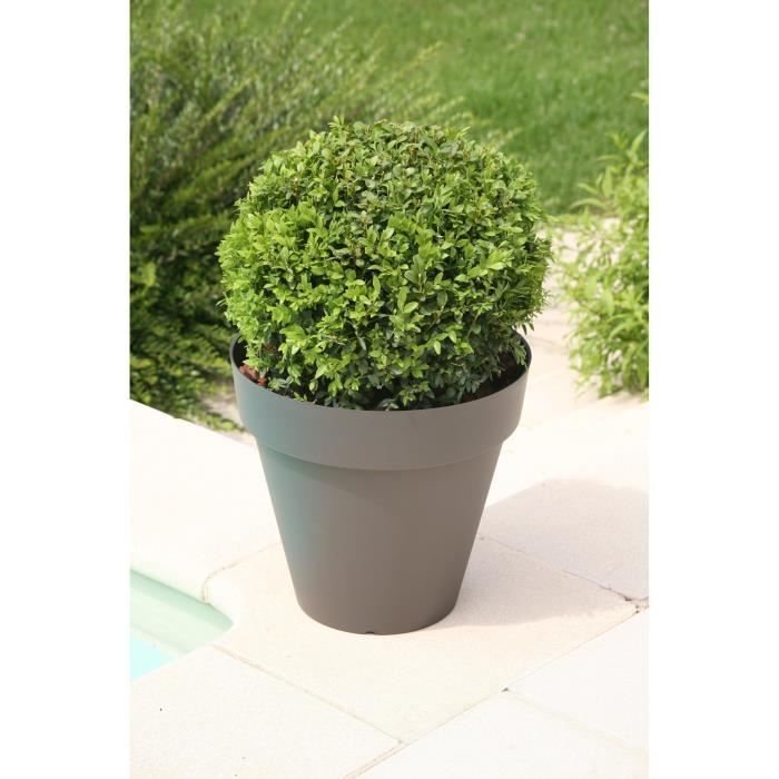 Vaso per fiori RIVIERA Soleilla - Rotondo - � 60 x 53,6 cm - grigio glitterato