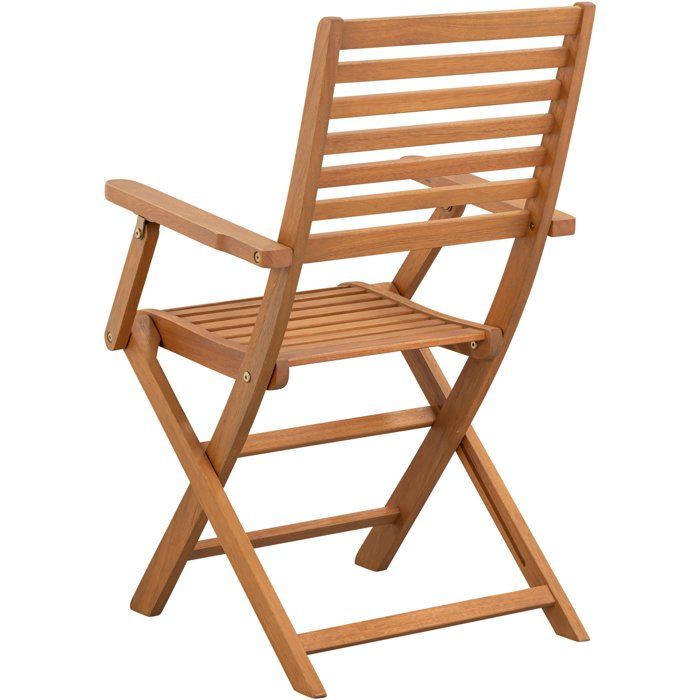 Set di 2 sedie da giardino pieghevoli in eucalipto FSC - 57,5x56x90cm