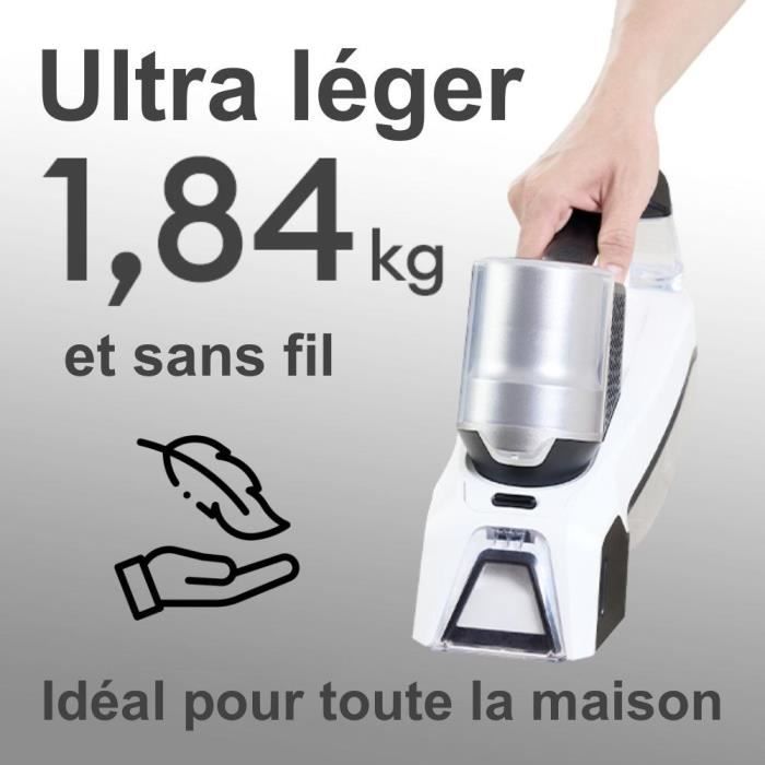 Shampooer senza fili - EZICLEAN - SPOT REMOVER W100 - 15000 Pa - 60 W - 20 min - 0,5 L - Bianco / Grigio