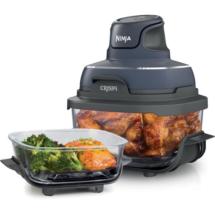 Friggitrice portatile senza olio NINJA - CRISPI - Contenitori da 1,4L e 3,8L - 4 programmi preimpostati - 1700W - Blu