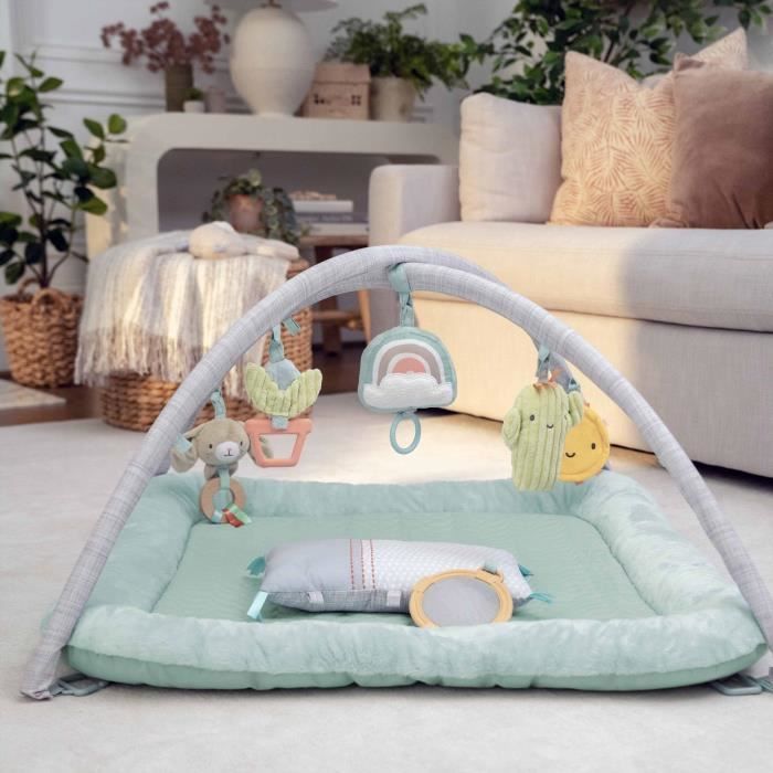Tappetino da gioco per bambini INGENUITY Calm Spring extra morbido con 6 giocattoli sensoriali staccabili