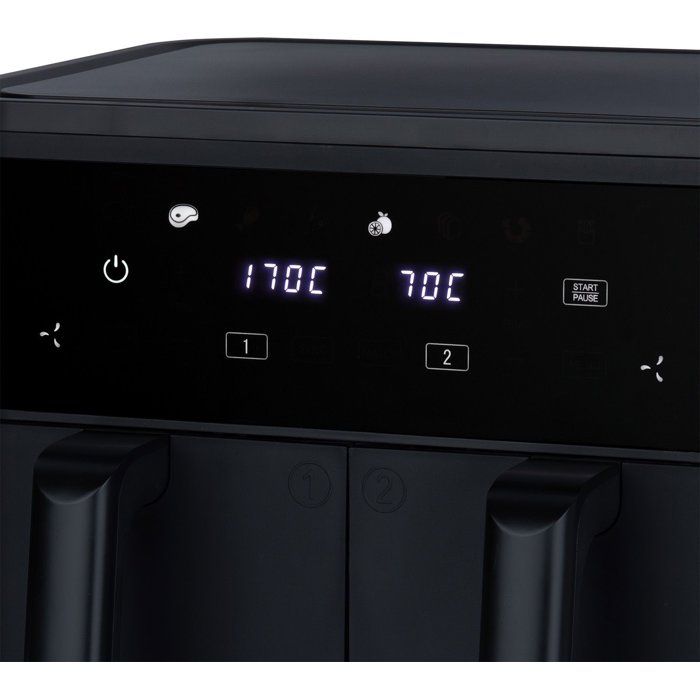 Friggitrice senza olio HKoeNIG - FRY900 - Capacit� 9 l - Doppia vasca 4,5 l - 8 programmi di cottura - 2400 W