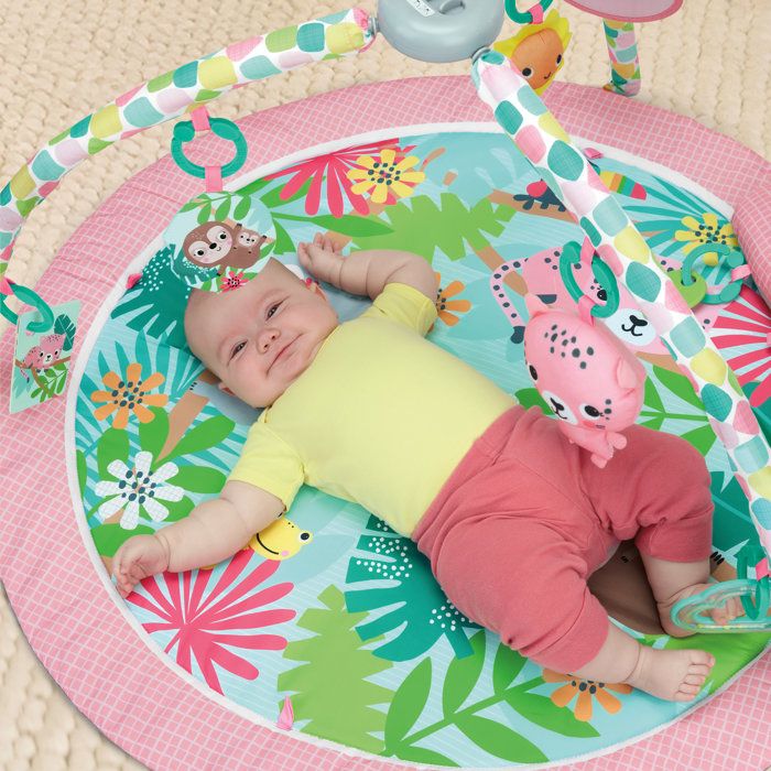 BRIGHT STARTS - Tappetino da gioco pieghevole POP 'N Wiggle Rosy Rainforest