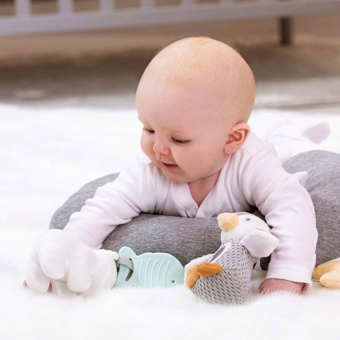 Cuscino interattivo morbido - NUBY - Tummy Time - Grigio / Bianco