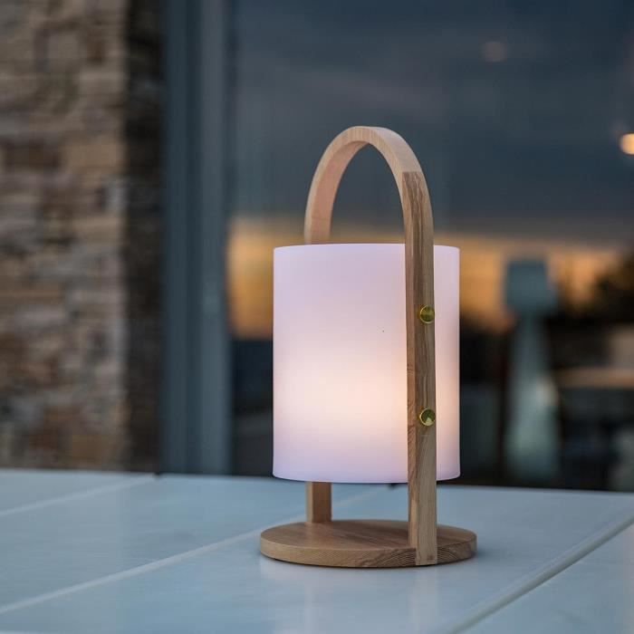 Lanterna wireless a LED Woody LUMISKY - H 37 cm - Bianco