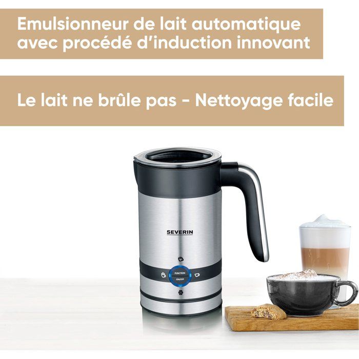 Montalatte a induzione - SEVERIN - SM3584 - Montalatte caldo o freddo 200 ml Acciaio inox - 450 W - Acciaio inox/Nero
