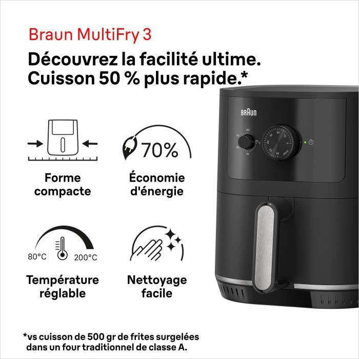 Friggitrice ad aria - BRAUN - MultiFry 3 - 1500 W - 4,3 L - Nero