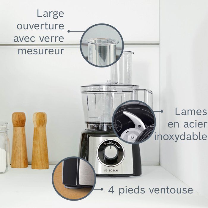 Robot da cucina multifunzione - BOSCH - MultiTalent3 MCM3PM386 - Nero / Acciaio inox spazzolato