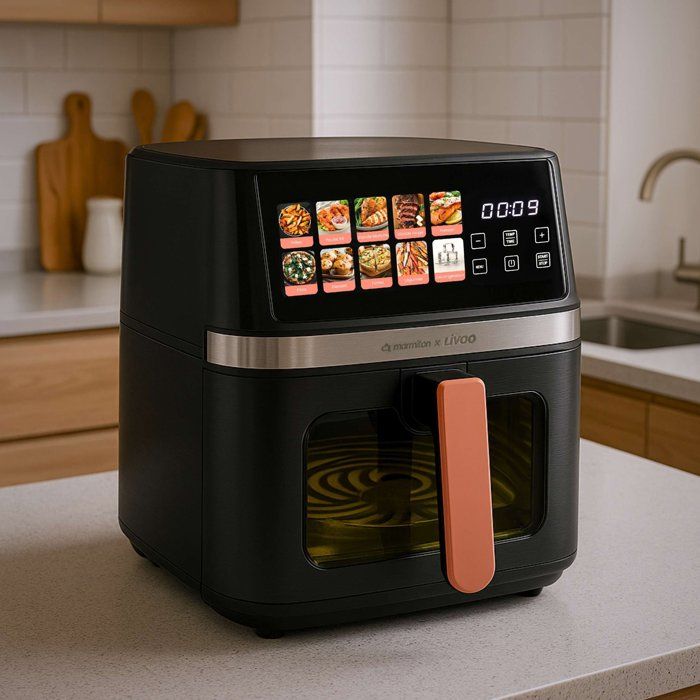 Friggitrice ad aria - LIVOO x Marmiton - DOC343CO - 8 L - 1700 W - 30 ricette tramite codice QR - Display digitale touchscreen al 100%