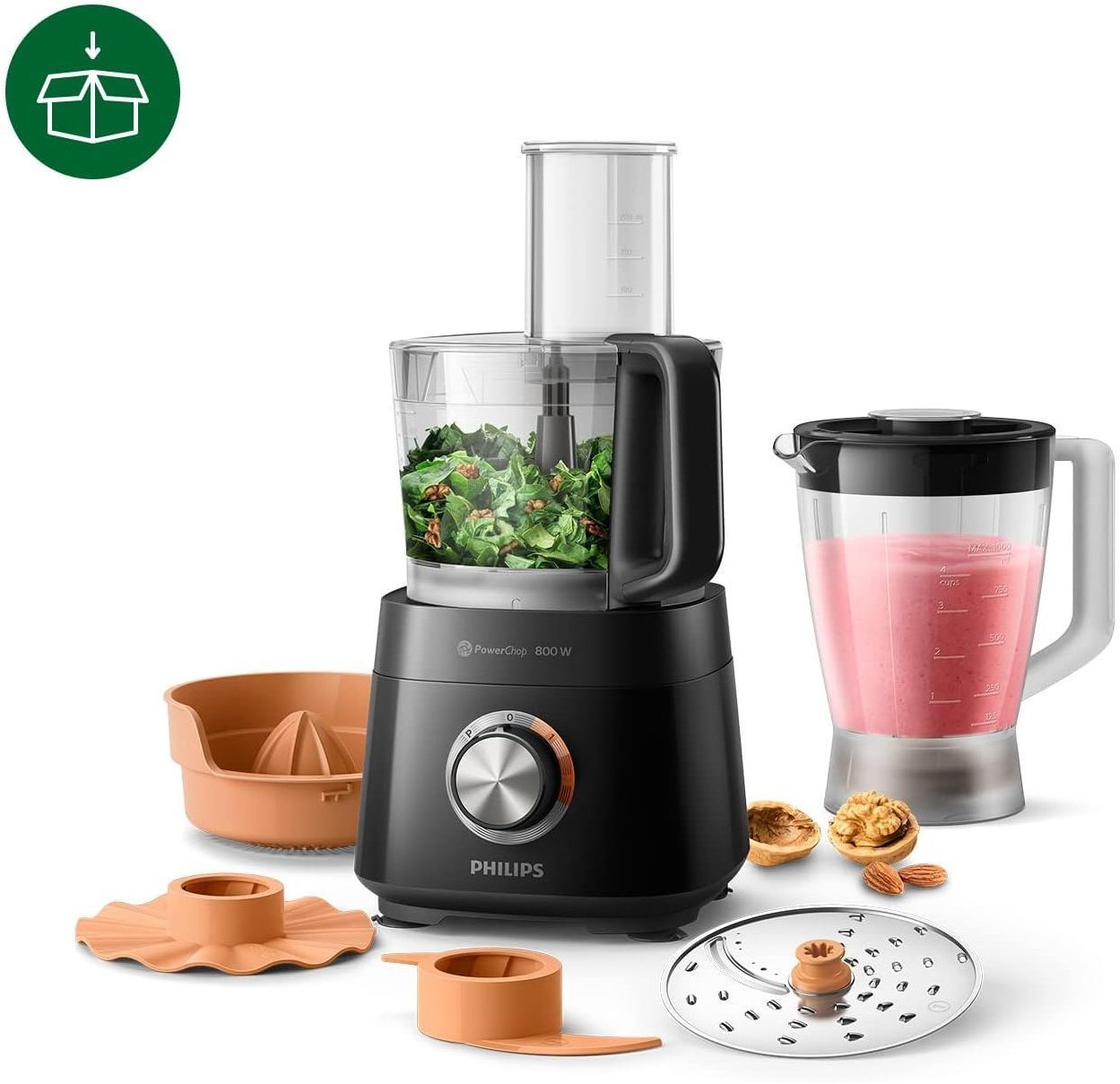 Philips HR7510 / 10 robot da cucina compatto 800 W nero