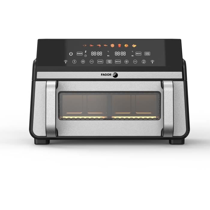 Friggitrice senza olio FAGOR - Airfryer FG10AF - Capacit� 11L - Doppia vasca da 5,5L - Divisore rimovibile - 2200W