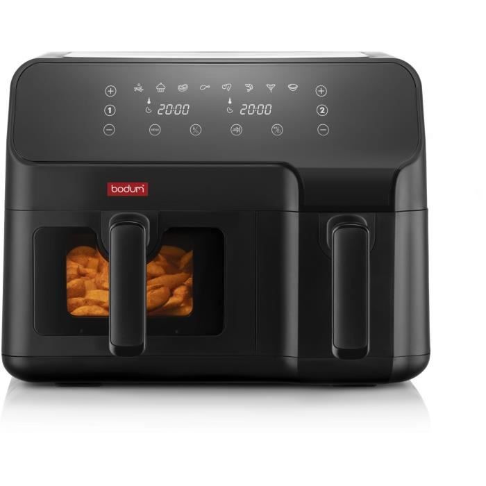 Friggitrice senza olio - BODUM - Doppio scomparto 3,2 L e 5,1 L - 2700 W - Nero