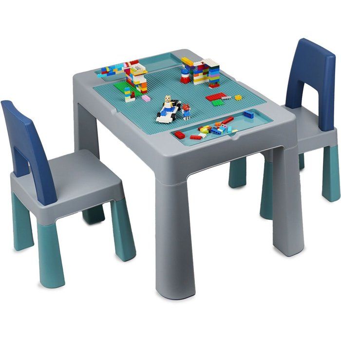 Tavolo attivit� multifunzionale - THERMOBABY - MULTIPLAY - Con 2 sedie - Grigio / Blu