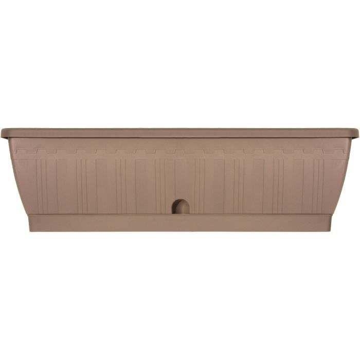 Jardiniere - GARDEN ID Terraflor - Tortora 60 cm - Durabilit� - Riserva d'acqua - Riciclato e riciclabile al 100% - Volume per le piante.