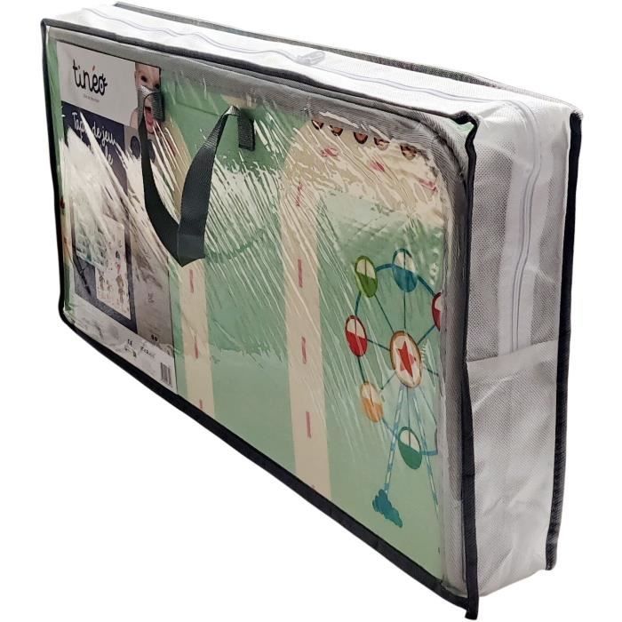 Tappeto gioco reversibile Maxi - TINEO - 150 x 180 cm - Fronte animale / Pista auto