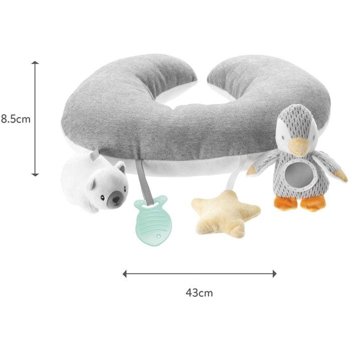 Cuscino interattivo morbido - NUBY - Tummy Time - Grigio / Bianco