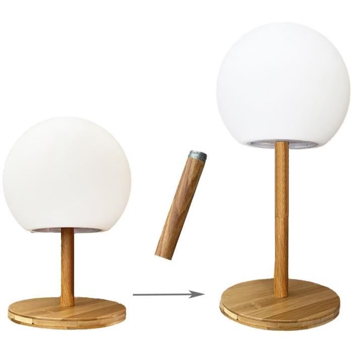 LUMISKY - Lampada da tavolo - wireless - piede bamb� allungabile - H28cm - bianco caldo / LED bianco LUNY