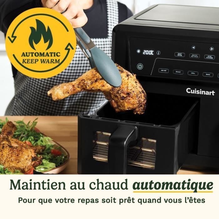 Freidora de aire CUISINART AFD10XBLE - Capacidad de 10,4 L - Tanque doble - Negra - 2400 W
