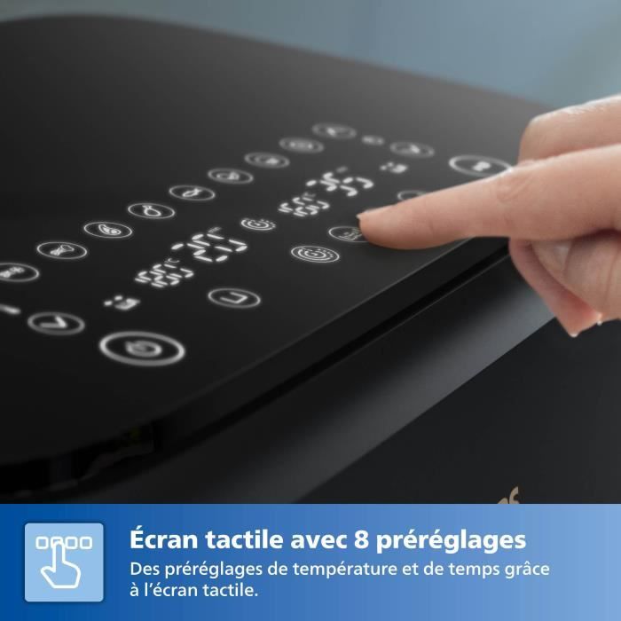 Friggitrice senza olio - PHILIPS - NA352/04 - 9L - Doppio cestello - Touch screen + Accessori - Nero