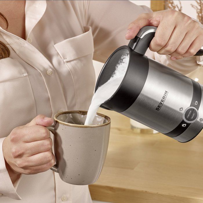 Montalatte a induzione - SEVERIN - SM3584 - Montalatte caldo o freddo 200 ml Acciaio inox - 450 W - Acciaio inox/Nero