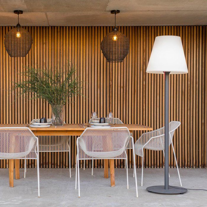 Lampada da terra per esterni - LUMISKY - STANDY W180 - Cablata - Attacco LED E27 - H180 cm - Base in metallo