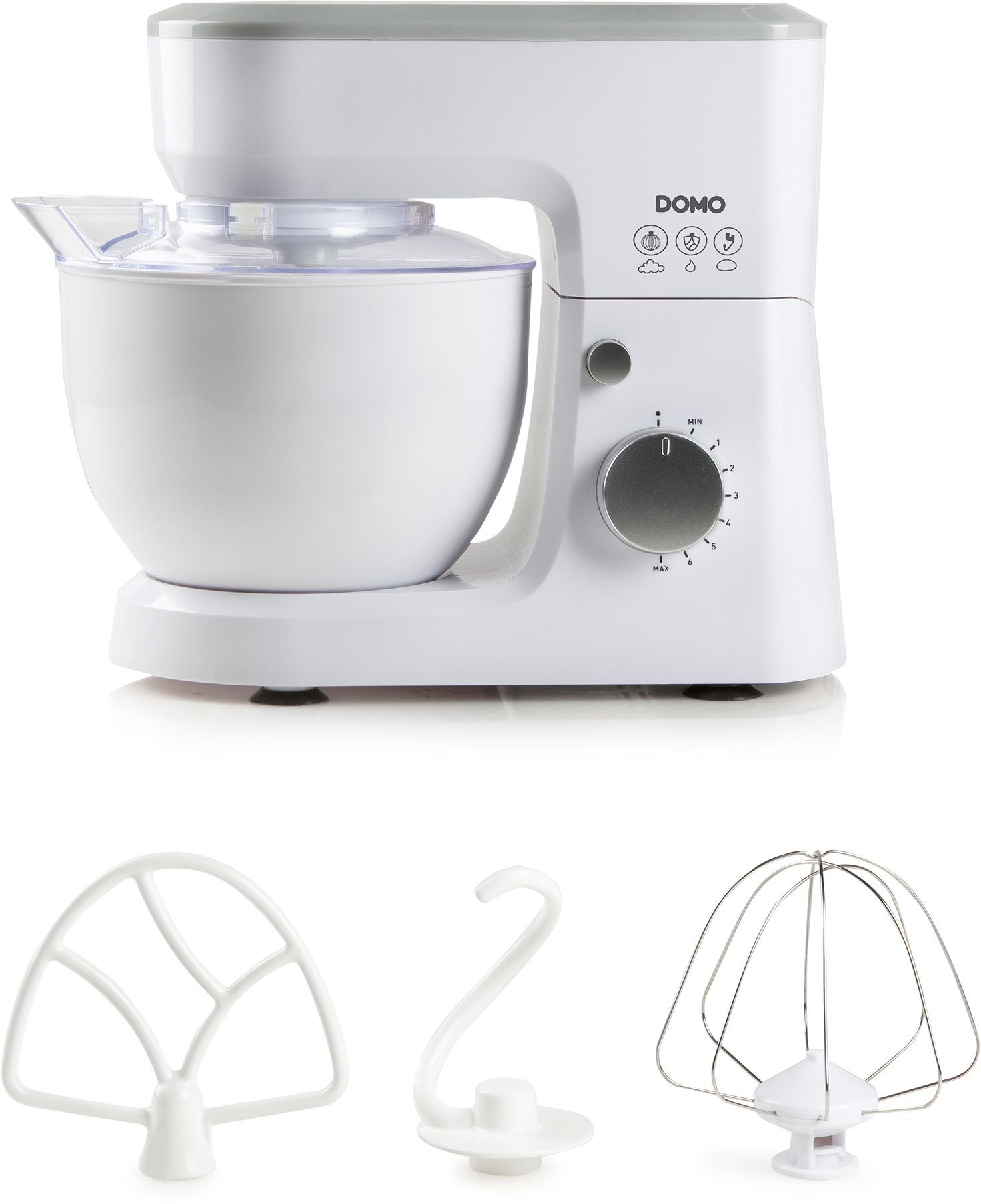 Impastatrice planetaria - DOMO - DO9241KR - 600 W - 6 velocit� - 4 L - Bianco