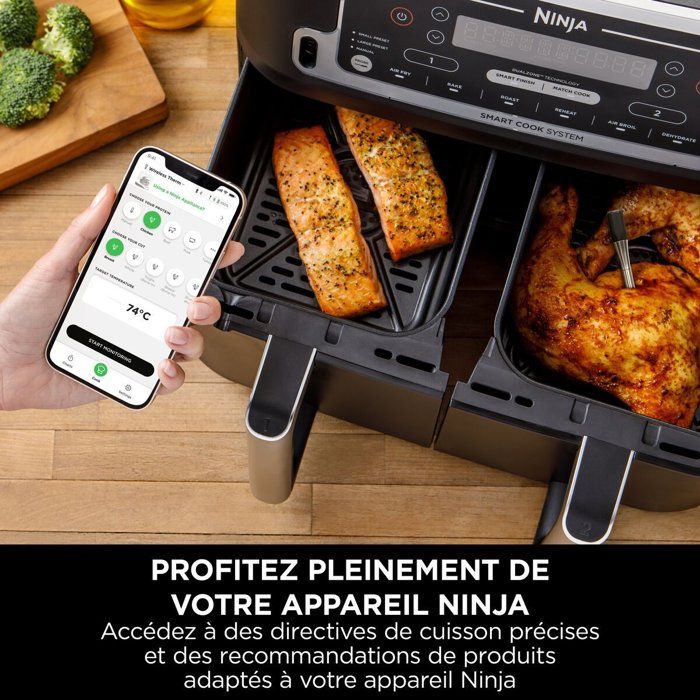 Termometro a sonda NINJA Connected - WP100EU - Wireless ProChef - Monitoraggio Bluetooth/Wi-Fi - Per cucinare e grigliare