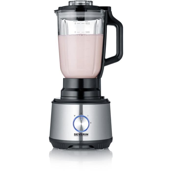 SEVERIN KM3892 Robot da Cucina Multifunzione - 1200 W - Acciaio Inox e Nero - Frullatore 1,5 L - 2 Velocit� + Impulsi