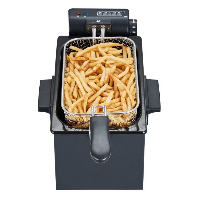 Friggitrice - CONTINENTAL EDISON - CEFR3BLK - 3 L - 2000 W - 1 cestello - Nero