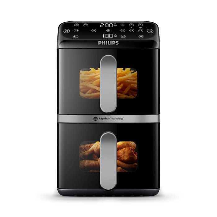 Friggitrice ad aria PHILIPS - Serie 4000 Vertical Duo NA461/00 - Capacit� 10 litri - Doppio serbatoio - 2750 W